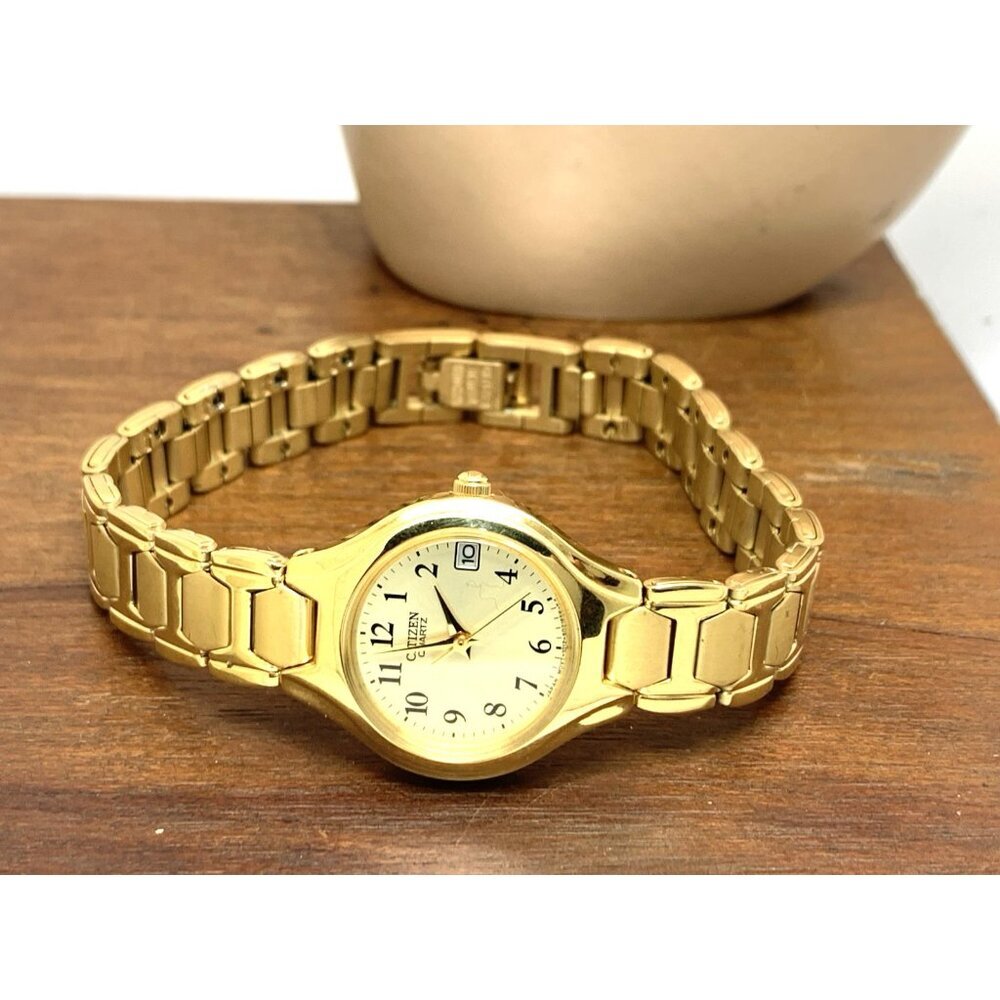Citizen Womens Watch EU2252-56P Quartz Gold Dial Stainless Steel Petite 23mm - Picture 7 of 13